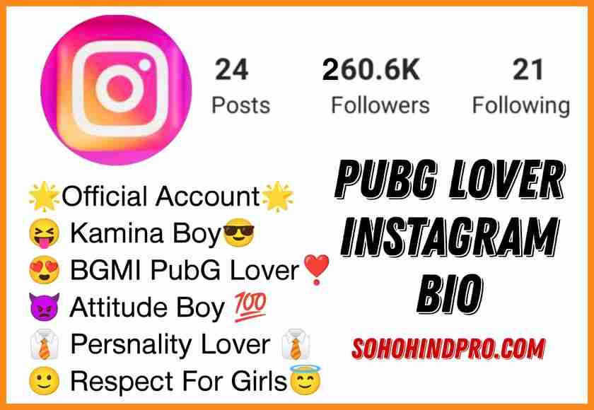 300+ Instagram Bio For PubG Lovers | PubG Bio For Instagram » SohoHindipro