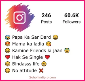 Instagram bio in hindi